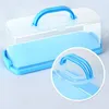 Annan Bakeware Portable Bread Box med handtag Loaf Cake Container plast Rektangulär förvaring Keeper Carrier 13Inch genomskinlig kupol fo