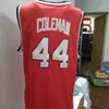 Nikivip image réelle # 44 Derrick Coleman Syracuse rouge College Retro Classic Basketball Jersey Mens Cousu Personnalisé Numéro et nom Maillots