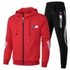 2023new Bmw m Men's Football Sets Zipper Hoodie+pants Two Pieces Casual Tracksuit Male Sportswear Gym Brand Clothing Sweat Suit