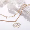 Collar de moda con ojos de múltiples capas y estrellas para mujer, joyería para niña, mamá, accesorios de regalo de cumpleaños, collares colgantes 3294