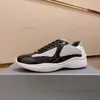 2023 Men America Sapatos casuais Copo Couro tênis planos Treinadores de patente Black Mesh Lace-up Outdoor Runner Shoe Tamanho 38-45 com caixa