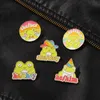Cartoon Animal Frog Circle Letters Model Brosches Unisex Colorful Alloy Emalj Kläder Badge Accessories Children Hat Knapsack SWE3043159