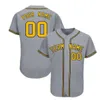 Custom Man Baseball Jersey Haftowane zszyte zespół Logo Dowolna nazwa Dowolny Numer Jednolity rozmiar S-3XL 016