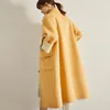 Kvinnors ullblandning Hepburn High End Winter 2022 Fashion Medium Long Double Faced Woolen Coat Tyg Zero Cashmere Bery22
