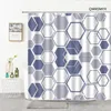 Rideaux de douche gris Hexagonal géométrique moderne simplicité crochets salle de bain rideau maison cuisine porte produits