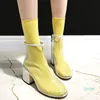 2021 femmes bottes de pluie Transparent imperméable printemps automne chaussures claires botte de pluie femme bottines talons hauts grande taille