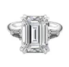 Vecalon 100% Реал 925 серебряного серебряного кольца Emeald Asscher Cut Diamond Обручальные обручальные кольца для женщин Bridal