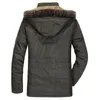 5XL 6XL Fur Collar Z Kapturem Mężczyźni Kurtka Zimowa Moda Ciepła Wełna Liner Mężczyzna I Płaszcz Wiatroszczelny Męski Parka Snowjacket 220301