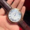 Montres de créateurs hommes inoxydable rose luxueux bleu pour acier doré automatique cadran mécanique montre-bracelet mâle en cuir véritable Rome numéro horloge 42mm LY