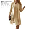 Robes décontractées Oriya élégant mature femmes mode printemps automne robe mince robe à manches longues cardigan ensemble dentelle pour la fête