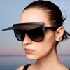 대형 플립 업 스퀘어 선글라스 여성 성격 그라데이션 그레이 남성 더블 유니섹스 고글 안경 UV400