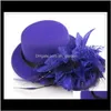 Jewelry Hat Wedding Ribbon Gauze Lace Feather Flower Mini Top Hats Fascinator Party Hair Clips Caps Homburg Millinery Ps1755 Ihayw Mlrzt