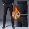 2019 hiver hommes pantalons avec polaire robe pantalon flanelle doublé noir gris bleu pantalon décontracté pantalons pour le travail x0615