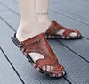 Heren sandalen ademende lederen buiten sandaal luxe zomer casual schoenen mannen slippers