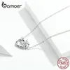 Bamoer Lucky Licorne Serce Neckalce dla Kobiet Krótkie Choker 925 Sterling Silver Girl Collier Moda Biżuteria SCN348