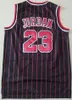 Rétro Basketball Retro Michael Jersey 23 Scottie Pippen 33 Dennis Rodman 91 Stripe Noir Rouge Blanc Bleu Couleur Chemise Respirante Pour Les Fans De Sport Vintage Hommes Retour