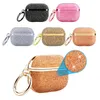 Bling Sparkly Rice Diamond Plating Accessoires pour casque sans fil Étui de protection antichoc avec crochet pour porte-clés Paquet de vente au détail pour Apple AirPods 1 2 Pro 3 Airpods3