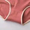 7 adet / takım pamuk iç çamaşırı kadın için seksi külot underbant's briefes kızlar lingeries düz renk külot artı boyutu intimates 210730