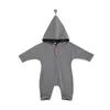 Jumpsuits Born Baby Girls Boys Rompers Hooded Zipper Long Sleeve Solid Jumpsuit For Kids Children Spring Autumn Clothes