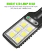 Lampione stradale solare COB Lampada da parete a LED Sensore di movimento PIR Luci da giardino per esterni impermeabili Telecomando