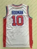 Vintage # 33 Grant Hill Formalar Mavi Kırmızı Beyaz Dikişli Grant Hill Gömlek Erkek 10 # Dennis Rodman Jersey Mavi Gömlek Dikişli