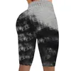 Femme Gym Fitness Collants Courts Push Up Butt Yoga Demi Pantalon pour Femmes Taille Haute Tie Dye Jacquard Dames Sport Shorts S-XXL