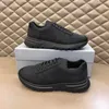 Mänskor designers snörda sneakers läder plattform tränare metall eyelets svart nylon casual skor löpare tränare med ruta 276