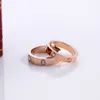 Designers ontwerpen ring voor mannen en vrouwen, luxe merk 4 mm 6 mm titanium stalen liefdesringen modeletters