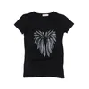 Hiawatha Strass T-shirt à manches courtes Femmes Summer Casual Black Cotton Diamond Tops 210317