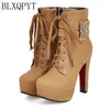 BLXQPYT Big size 33-47 short Boots shoes woman Mujer Fashion Ankle Boots Sexy high Heels Spring Autumn Winter Women Shoes X-2 Y0914