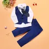 Formal Children's Clothing Boy Outfit Spring Autumn Kids Clothes Suit Cotton Long Sleeve White Shirt+Vest+Pant 2-7 Years