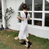 Square Collar Sukienki dla kobiet Summer Bow Design Backless Silm Elegancka V-Neck A-Line Vestidos Feminino 210525