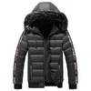 Mężczyźni Grube Parker Down Płaszcze Hurtownie Moda Ciepła Plus Rozmiar Wiatroszczelna Kapturz Puffer Kurtka Designer Winter Chleb Collar Collar Puff Kurtki