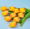 600 Stück Tulpen Künstlicher PU-Blumenstrauß Echte Touch-Blumen für Heimdekoration Hochzeit Dekorativ 32 cm/12,6 Zoll 18 Farben Option SN2653