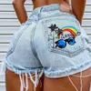 Femme haute taille petit ami denim shorts mode sexy