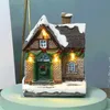 Christmas Decorations Decoration Led Luminous Hut Village House Building Resin Home Display Party Ornament Holiday Gift Decor Orna239z