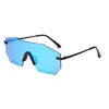 Lunettes de soleil sans monture hommes lunettes surdimensionnées marque Designer classique intégré femme homme unisexe verre solaire Protection UV400