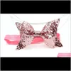 Vente brillant paillettes paillettes cheveux arc pour bébé filles enfants élastique bandeau cheveux accessoire pinces à cheveux poignées 57F Dkokp