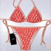 Mutada de banho feminina F Sexy Designer Swimsuit Solid Bikini Conjunto de têxteis Cintura baixa Ternos de banho Beach Swimming Swimming