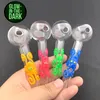 mini 10cm Colorful Pyrex Glass Oil burner glow in dark glass Oil Burner Tube Oil Burning Pipe glass pipes water pipes with octopus and s