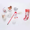 Cat Toys Christmas Stocking Shape Toy Set Små Medium Cats Dog Bite-Resistenta träning Interaktiva gåvor för husdjur