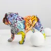 Kreativ Färgrik Engelska Bulldog Figurines Modern Graffiti Konst Heminredning Rum Bokhylla Tv Skåp Dekor Animal Ornament 210924