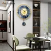 Wall Clock Home Decoration Living Room Modern Kitchen Bedroom Watches Decorative Wrought Iron Panels Silent Traditional Pendulum