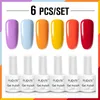 Set di smalto gel per unghie 6 pezzi di colore inzuppamento a LED UV Vernish semi permanente tutto per manicure art kit9948158