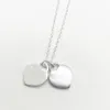 Original gift box Tiff925 Silver Love heart pendants jewelry diamond Necklaces Return lover women mens statement necklace woman Fashion Clavicle Chain Double tags