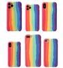 Convient pour iPhone 13 pro max Rainbow Liquid Silicone Phone Cases iphone13 iphone12 XS 6/7/8P Creative Cover
