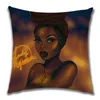 Newbeautiful África Princesa Travesseiro Decorativo Arte Pintura De Pintura De Pintura Aproximado Linho Linho Africano Estilo de Vida Home Coxim Capa RRE11404