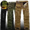 Herengoedbroek Winter Plus Fleece Dikke Warme Broek Mannelijke Dubbellaags Veel Pocket Casual Militaire Baggy Tactische Broek Mannelijke H1223