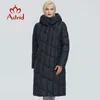 Astrid Winter Jacket Mulheres Diamante Padrão Com Cap Design Roupas de Algodão Grosso Long e Quente Mulheres Parka AR-9212 210819