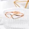 luxury titanium bracelets for women double layer rose golden diamond simple jewelry girls valentines day gifts3991385
